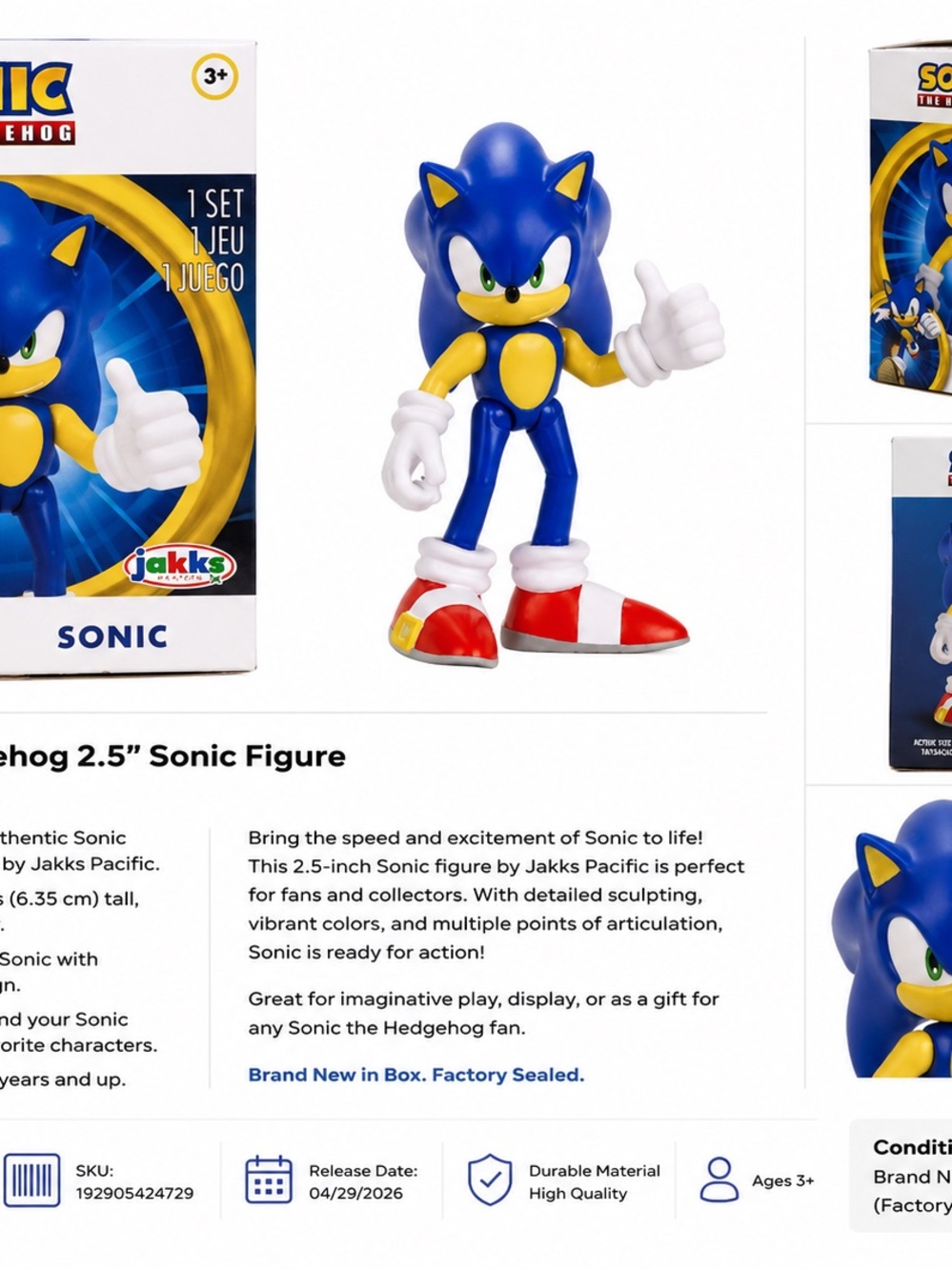 Sonic 2.5" Blue Action Figure - Classic Sonic